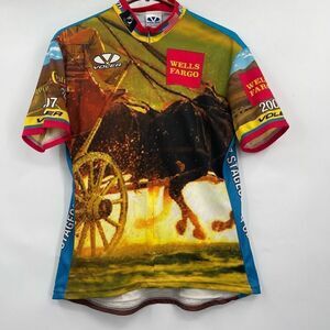 Voler Cycling Jersey Adult Large Blue Yellow Wells Fargo 1/2 Zip